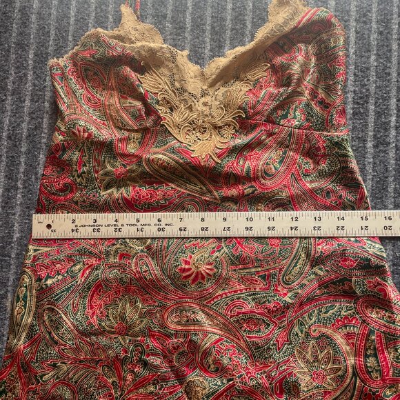Victoria’s Secret Gold Label Vintage Chemise XS in Paisley with lace trim o - Picture 8 of 9